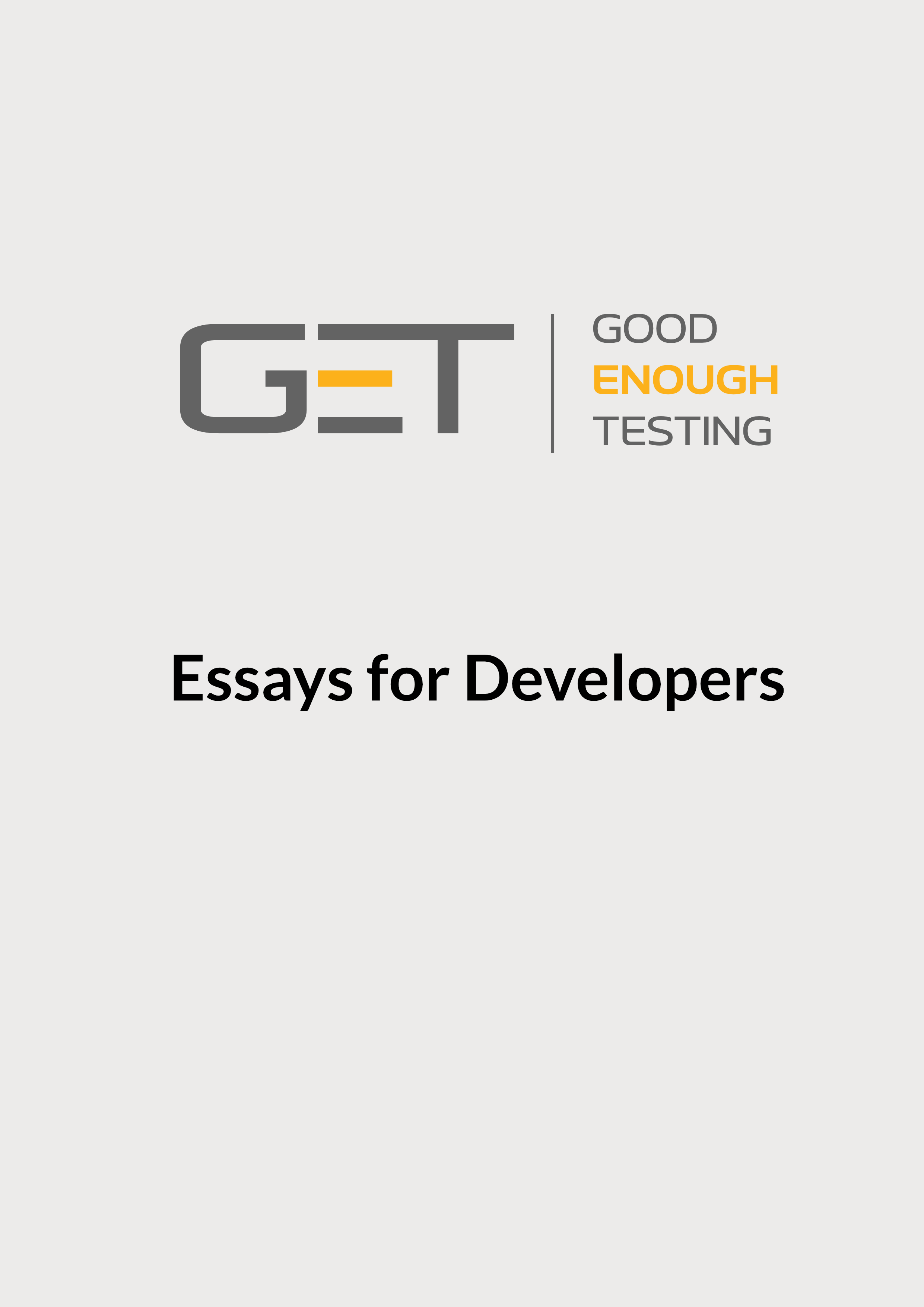 Cover for Good Enough Testing for Developers